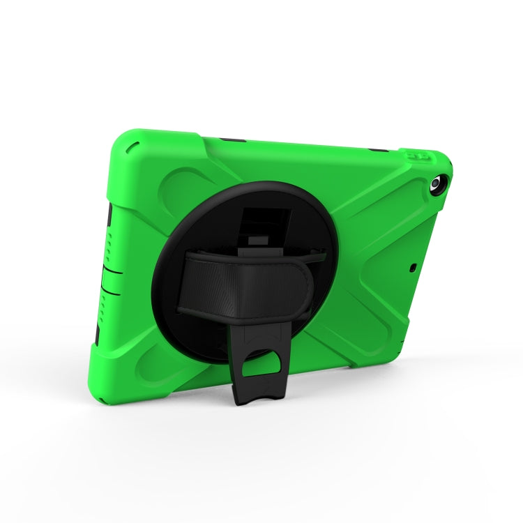 For iPad 9.7 (2018) & iPad 9.7 (2017) 360 Degree Rotation PC + Silicone Protective Case with Holder & Hand-strap(Light Green) - iPad 9.7 (2018) & (2017) Cases by buy2fix | Online Shopping UK | buy2fix