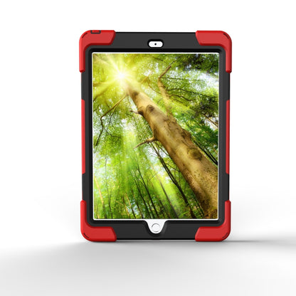 For iPad 9.7 (2018) & iPad 9.7 (2017) 360 Degree Rotation PC + Silicone Protective Case with Holder & Hand-strap(Red) - iPad 9.7 (2018) & (2017) Cases by buy2fix | Online Shopping UK | buy2fix