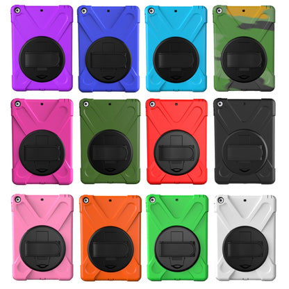 For iPad 9.7 (2018) & iPad 9.7 (2017) 360 Degree Rotation PC + Silicone Protective Case with Holder & Hand-strap(Pink) - iPad 9.7 (2018) & (2017) Cases by buy2fix | Online Shopping UK | buy2fix