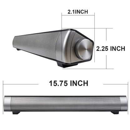 Soundbar LP-08 CE0152 USB MP3 Player 2.1CH Bluetooth Wireless Sound Bar Speaker with Remote Control(Silver) - Desktop Speaker by buy2fix | Online Shopping UK | buy2fix