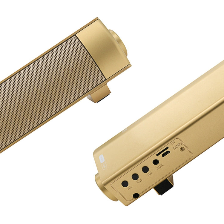 Soundbar LP-08 CE0152 USB MP3 Player 2.1CH Bluetooth Wireless Sound Bar Speaker with Remote Control(Gold) - Desktop Speaker by buy2fix | Online Shopping UK | buy2fix
