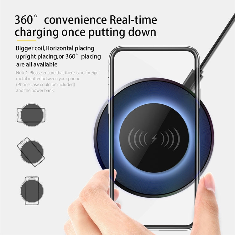NewRixing NR-3500 Multi-function Atmosphere Light Wireless Charging Bluetooth Speaker with Hands-free Call Function, Support TF Card & USB & FM & AUX (Grey) - Desktop Speaker by NewRixing | Online Shopping UK | buy2fix