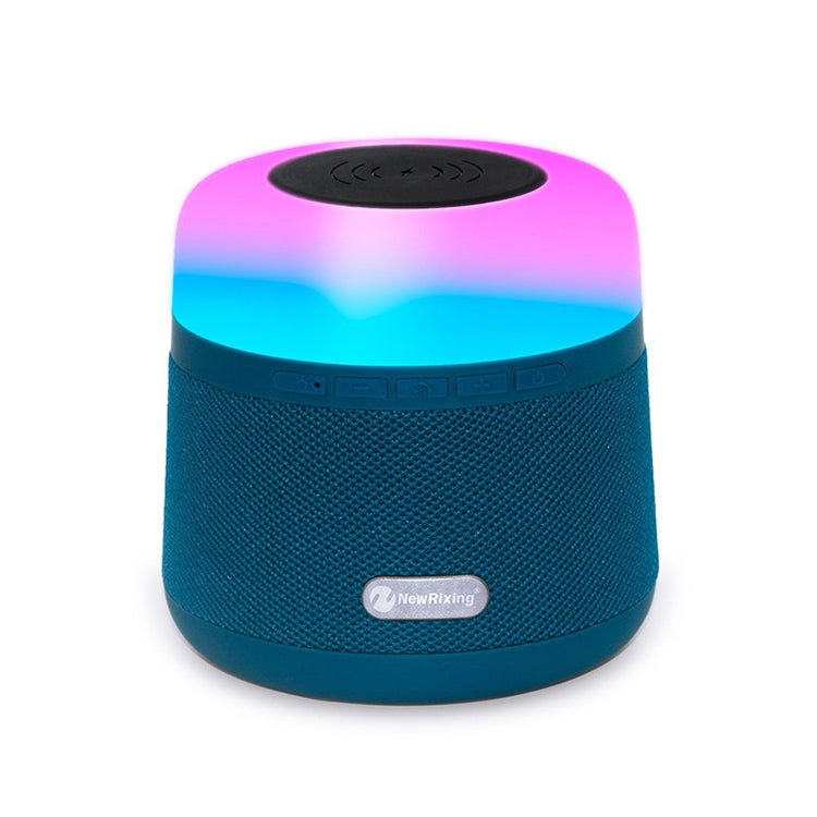 NewRixing NR-3500 Multi-function Atmosphere Light Wireless Charging Bluetooth Speaker with Hands-free Call Function, Support TF Card & USB & FM & AUX (Blue) - Desktop Speaker by NewRixing | Online Shopping UK | buy2fix