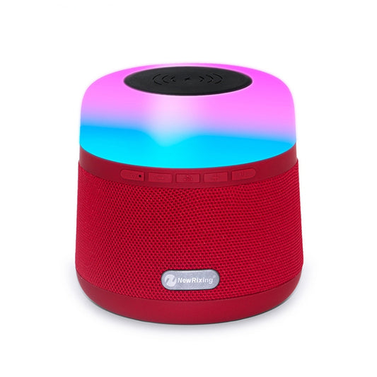 NewRixing NR-3500 Multi-function Atmosphere Light Wireless Charging Bluetooth Speaker with Hands-free Call Function, Support TF Card & USB & FM & AUX (Red) - Desktop Speaker by NewRixing | Online Shopping UK | buy2fix