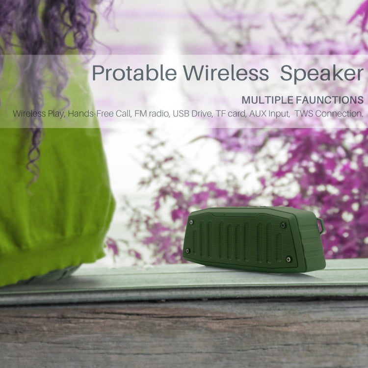 NewRixing NR-4019 Outdoor Portable Bluetooth Speaker with Hands-free Call Function, Support TF Card & USB & FM & AUX (Green) - Desktop Speaker by NewRixing | Online Shopping UK | buy2fix