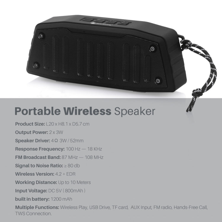 NewRixing NR-4019 Outdoor Portable Bluetooth Speaker with Hands-free Call Function, Support TF Card & USB & FM & AUX (Green) - Desktop Speaker by NewRixing | Online Shopping UK | buy2fix