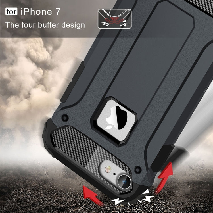 For iPhone 7 Armor TPU + PC Combination Phone Case(Dark Blue) by buy2fix