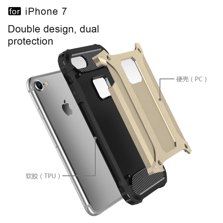 For iPhone 7 Armor TPU + PC Combination Phone Case(Gold) by buy2fix