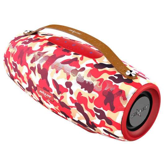 ZEALOT S27 Multifunctional Bass Wireless Bluetooth Speaker, Built-in Microphone, Support Bluetooth Call & AUX & TF Card & 1x93mm + 2x66mm Speakers(Camouflage Red) by ZEALOT