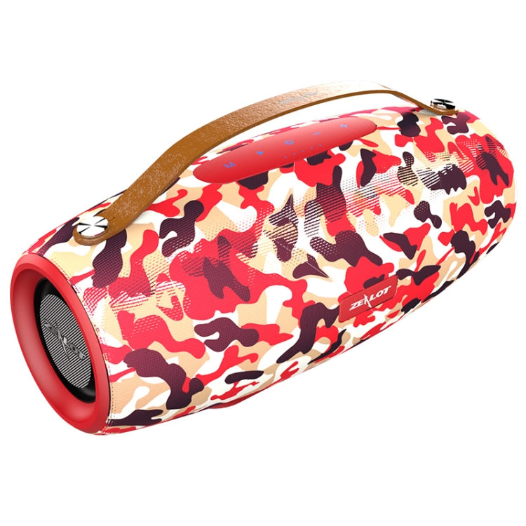 ZEALOT S27 Multifunctional Bass Wireless Bluetooth Speaker, Built-in Microphone, Support Bluetooth Call & AUX & TF Card & 1x93mm + 2x66mm Speakers(Camouflage Red) - Desktop Speaker by ZEALOT | Online Shopping UK | buy2fix