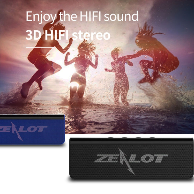 ZEALOT S31 10W 3D HiFi Stereo Wireless Bluetooth Speaker, Support Hands-free / USB / AUX / TF Card (Gray Blue) - Desktop Speaker by ZEALOT | Online Shopping UK | buy2fix