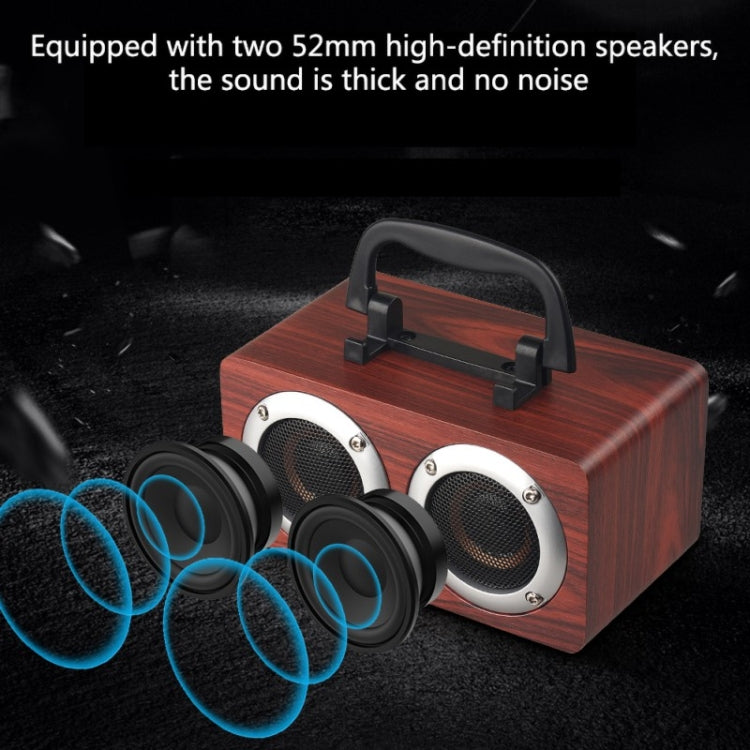 W5B Wooden Portable Dual Horn Stereo Bluetooth Speaker with Phone Holder, Support TF Card / AUX (Red) - Desktop Speaker by buy2fix | Online Shopping UK | buy2fix