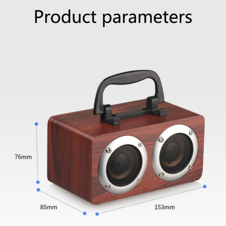 W5B Wooden Portable Dual Horn Stereo Bluetooth Speaker with Phone Holder, Support TF Card / AUX (Red) - Desktop Speaker by buy2fix | Online Shopping UK | buy2fix