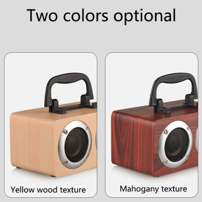 W5B Wooden Portable Dual Horn Stereo Bluetooth Speaker with Phone Holder, Support TF Card / AUX (Red) - Desktop Speaker by buy2fix | Online Shopping UK | buy2fix