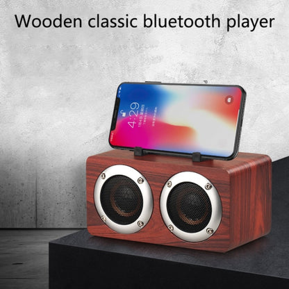W5B Wooden Portable Dual Horn Stereo Bluetooth Speaker with Phone Holder, Support TF Card / AUX (Yellow) - Desktop Speaker by buy2fix | Online Shopping UK | buy2fix