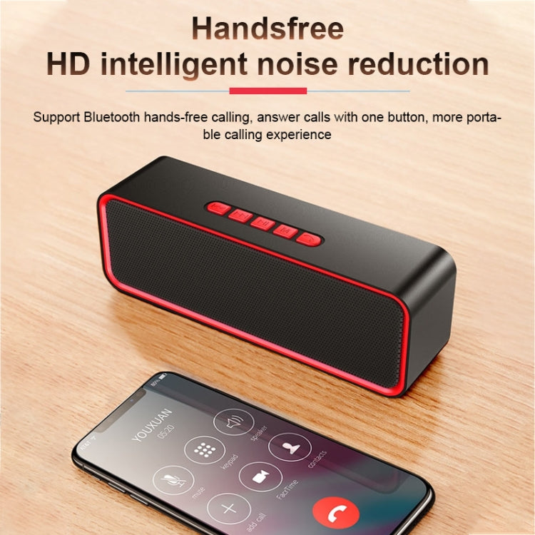 SC211 Portable Subwoofer Wireless Bluetooth Speaker Bluetooth 5.0, Support TF Card & U Disk & 3.5mm AUX (Red) - Desktop Speaker by buy2fix | Online Shopping UK | buy2fix