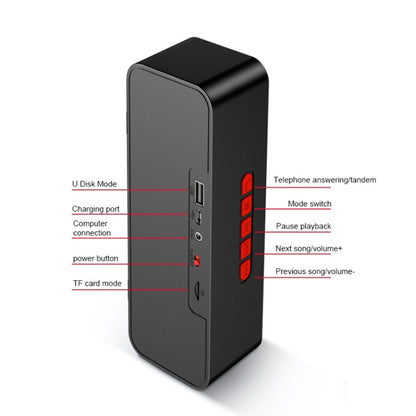 SC211 Portable Subwoofer Wireless Bluetooth Speaker Bluetooth 5.0, Support TF Card & U Disk & 3.5mm AUX (Red) - Desktop Speaker by buy2fix | Online Shopping UK | buy2fix