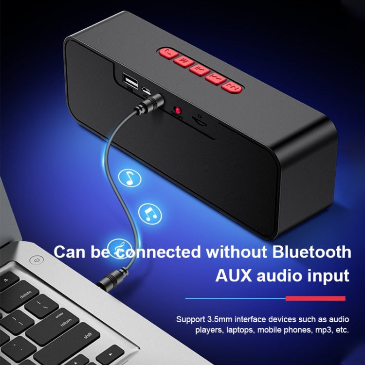 SC211 Portable Subwoofer Wireless Bluetooth Speaker Bluetooth 5.0, Support TF Card & U Disk & 3.5mm AUX (Black) - Desktop Speaker by buy2fix | Online Shopping UK | buy2fix