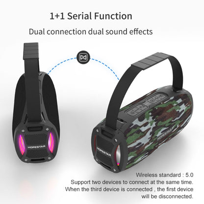 HOPESTAR H24 Pro TWS Portable Outdoor Waterproof Woven Textured Bluetooth Speaker with Rhythm Light, Support Hands-free Call & U Disk & TF Card & 3.5mm AUX & FM (Black) - Desktop Speaker by HOPESTAR | Online Shopping UK | buy2fix