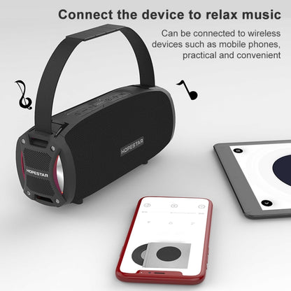 HOPESTAR H24 Pro TWS Portable Outdoor Waterproof Woven Textured Bluetooth Speaker with Rhythm Light, Support Hands-free Call & U Disk & TF Card & 3.5mm AUX & FM (Blue) - Desktop Speaker by HOPESTAR | Online Shopping UK | buy2fix