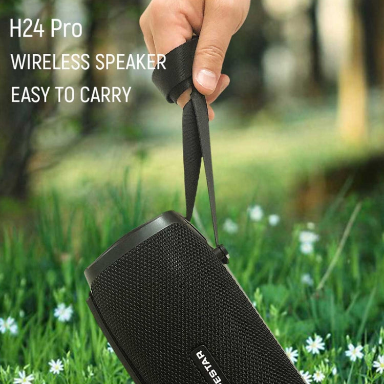 HOPESTAR H24 Pro TWS Portable Outdoor Waterproof Woven Textured Bluetooth Speaker with Rhythm Light, Support Hands-free Call & U Disk & TF Card & 3.5mm AUX & FM (Black) - Desktop Speaker by HOPESTAR | Online Shopping UK | buy2fix