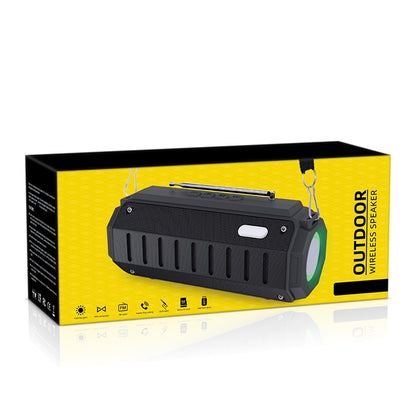 New Rixing NR-905FM TWS Bluetooth Speaker Support Hands-free Call / FM with Shoulder Strap & Antenna (Green) - Desktop Speaker by NewRixing | Online Shopping UK | buy2fix