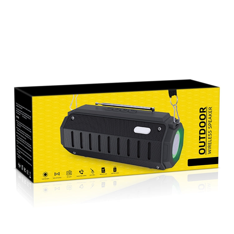 New Rixing NR-905FM TWS Bluetooth Speaker Support Hands-free Call / FM with Shoulder Strap & Antenna (Black) - Desktop Speaker by NewRixing | Online Shopping UK | buy2fix