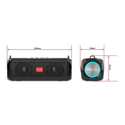 EBS-045 Wireless Stereo RGB Mini Portable Outdoor Music Subwoofer Stereo Speaker with Light (Black) - Desktop Speaker by buy2fix | Online Shopping UK | buy2fix