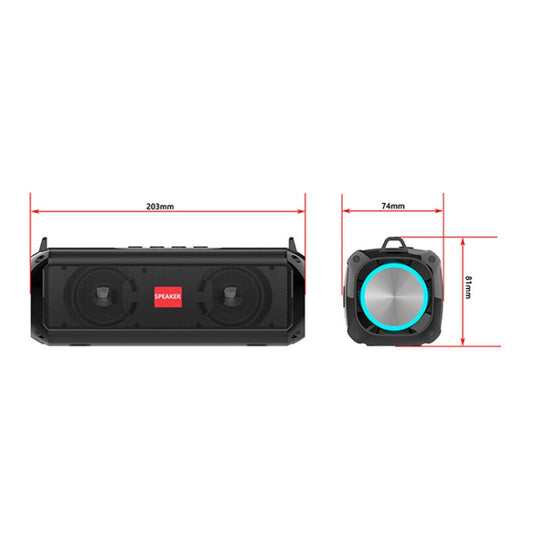 EBS-045 Wireless Stereo RGB Mini Portable Outdoor Music Subwoofer Stereo Speaker with Light (Black) - Desktop Speaker by buy2fix | Online Shopping UK | buy2fix