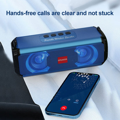 EBS-045 Wireless Stereo RGB Mini Portable Outdoor Music Subwoofer Stereo Speaker with Light (Blue) - Desktop Speaker by buy2fix | Online Shopping UK | buy2fix