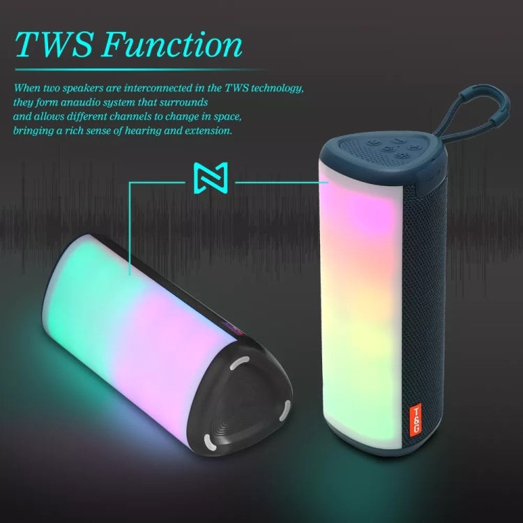 T&G TG357 Portable Wireless Bluetooth Speaker Outdoor Subwoofer with RGB Colorful Light & TWS(Black) - Desktop Speaker by T&G | Online Shopping UK | buy2fix