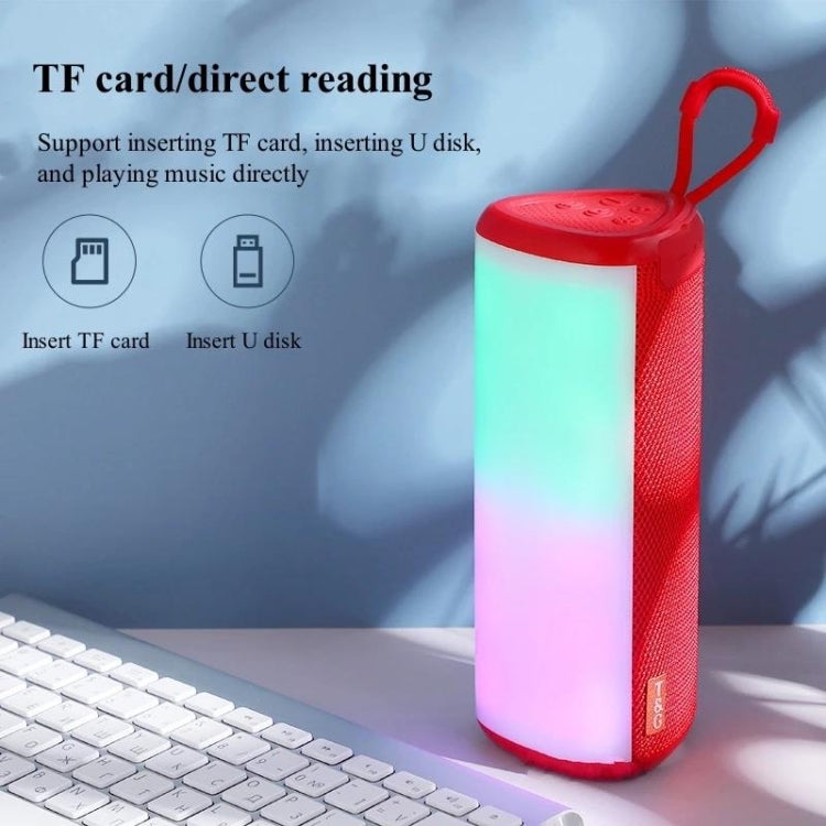T&G TG357 Portable Wireless Bluetooth Speaker Outdoor Subwoofer with RGB Colorful Light & TWS(Grey) - Desktop Speaker by T&G | Online Shopping UK | buy2fix