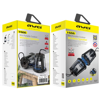 awei Y666 Mini Portable Outdoor Bluetooth Speaker, Support TWS Play - Desktop Speaker by awei | Online Shopping UK | buy2fix