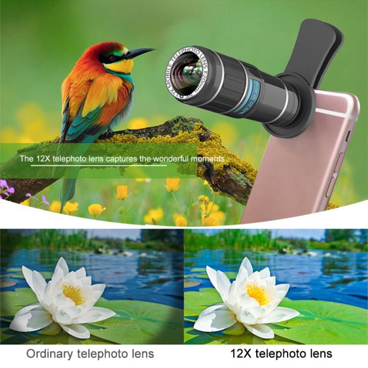 HAUTIK HK-002 5 in 1 180 Degree Fisheye Lens + 0.65X Macro &  Wide Lens + 12X Telephoto Lens + Star Line Lens Kits - Combination Lens by Hautik | Online Shopping UK | buy2fix