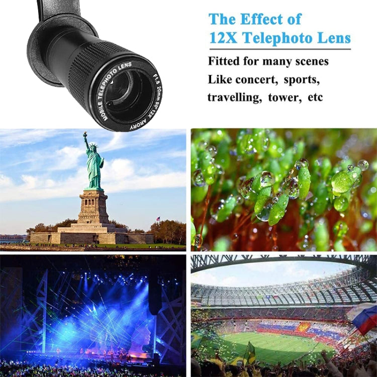 HAUTIK HK-005 Universal 12X 20mm F1.8 Telephoto Lens with Clip, For iPhone, Galaxy, Sony, Lenovo, HTC, Huawei, Google, LG, Xiaomi, other Smartphones and Ultra-thin Digital Camera - Combination Lens by Hautik | Online Shopping UK | buy2fix