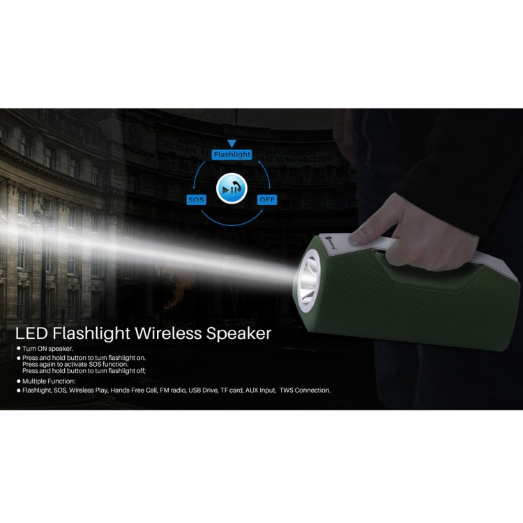 NewRixing NR-2028 Portable Lighting Wireless Bluetooth Stereo Speaker Support TWS Function Speaker (Green) - Desktop Speaker by NewRixing | Online Shopping UK | buy2fix
