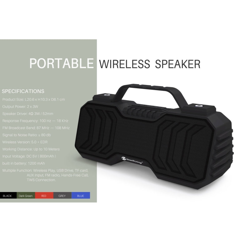 NewRixing NR-2029 Portable Wireless Bluetooth Stereo Speaker Support TWS Function Speaker(Black) - Desktop Speaker by NewRixing | Online Shopping UK | buy2fix