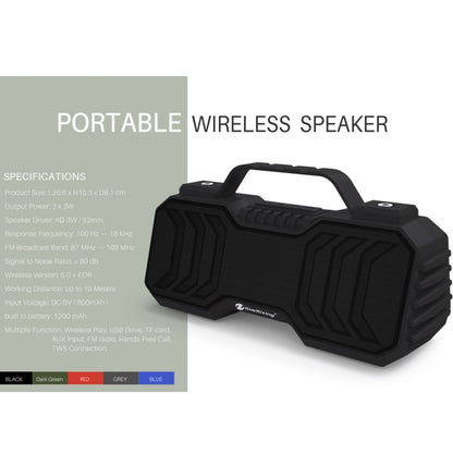 NewRixing NR-2029 Portable Wireless Bluetooth Stereo Speaker Support TWS Function Speaker(Grey) - Desktop Speaker by NewRixing | Online Shopping UK | buy2fix