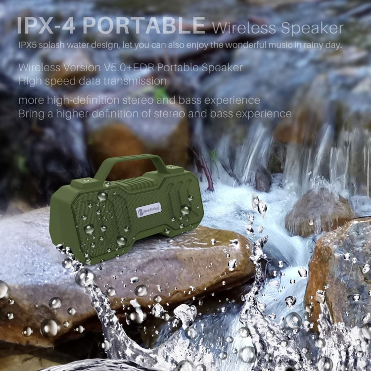 NewRixing NR-4500 Portable Wireless Bluetooth Stereo Speaker Support TWS / FM Function Speaker(Army Green) - Desktop Speaker by NewRixing | Online Shopping UK | buy2fix