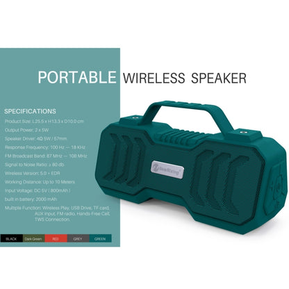 NewRixing NR-4500 Portable Wireless Bluetooth Stereo Speaker Support TWS / FM Function Speaker (Grey) - Desktop Speaker by NewRixing | Online Shopping UK | buy2fix