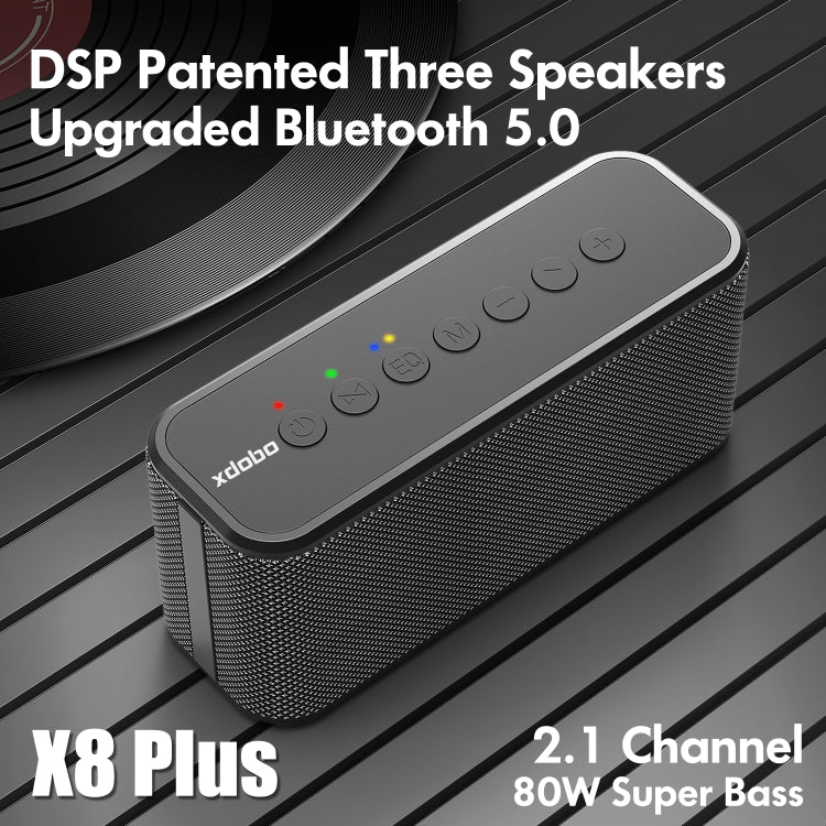 XDOBO X8 Plus 80W Wireless Bluetooth Speaker Outdoor Subwoofer Support TWS & TF Card & U Disk (Black) - Desktop Speaker by XDOBO | Online Shopping UK | buy2fix