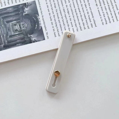 TPU Leather Finger Strap Phone Holder Desktop Grip Stand (White) - Hand-Sticking Bracket by buy2fix | Online Shopping UK | buy2fix