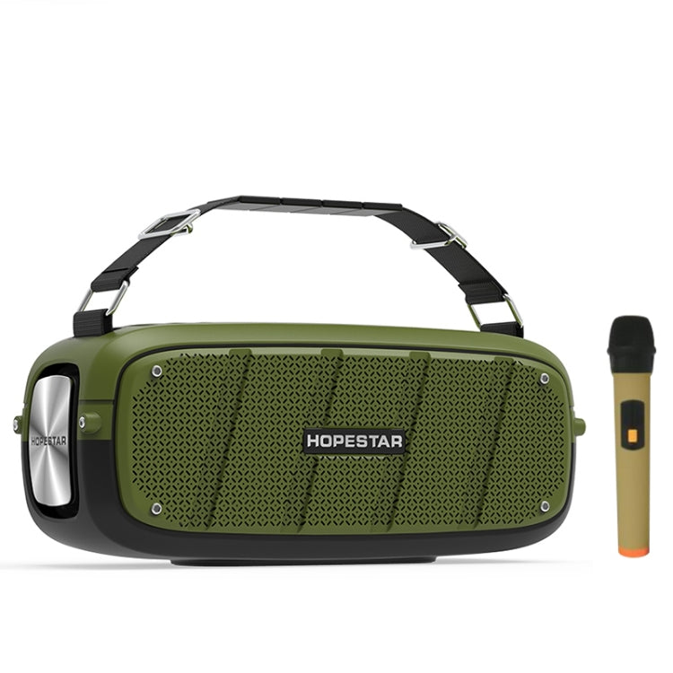 HOPESTAR A20 Pro TWS Portable Outdoor Waterproof Subwoofer Bluetooth Speaker with Microphone, Support Power Bank & Hands-free Call & U Disk & TF Card & 3.5mm AUX (Green) - Desktop Speaker by HOPESTAR | Online Shopping UK | buy2fix