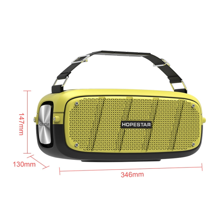 HOPESTAR A20 Pro TWS Portable Outdoor Waterproof Subwoofer Bluetooth Speaker with Microphone, Support Power Bank & Hands-free Call & U Disk & TF Card & 3.5mm AUX (Yellow) - Desktop Speaker by HOPESTAR | Online Shopping UK | buy2fix