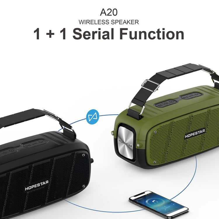 HOPESTAR A20 Pro TWS Portable Outdoor Waterproof Subwoofer Bluetooth Speaker with Microphone, Support Power Bank & Hands-free Call & U Disk & TF Card & 3.5mm AUX (Green) - Desktop Speaker by HOPESTAR | Online Shopping UK | buy2fix