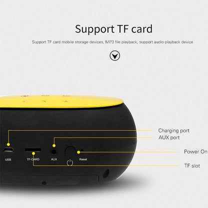 awei Y200 Wireless Bluetooth Speaker with Touch Buttons, Support Aux Line and TF Card(Yellow) - Desktop Speaker by awei | Online Shopping UK | buy2fix