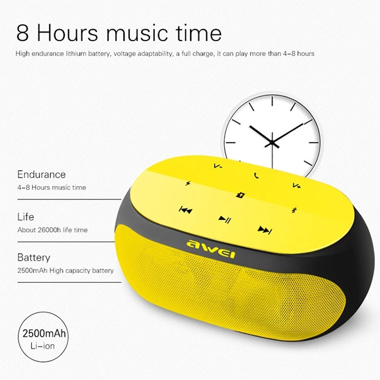 awei Y200 Wireless Bluetooth Speaker with Touch Buttons, Support Aux Line and TF Card(Yellow) - Desktop Speaker by awei | Online Shopping UK | buy2fix