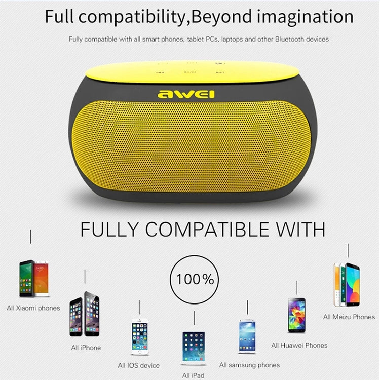 awei Y200 Wireless Bluetooth Speaker with Touch Buttons, Support Aux Line and TF Card(Yellow) - Desktop Speaker by awei | Online Shopping UK | buy2fix