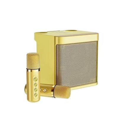 YS-203 Bluetooth Karaoke Speaker Wireless Microphone (Gold) - Microphone by buy2fix | Online Shopping UK | buy2fix