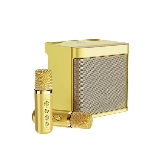 YS-203 Bluetooth Karaoke Speaker Wireless Microphone (Gold)